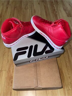 Fila Men’s Red High Top Sneakers with White Midsole